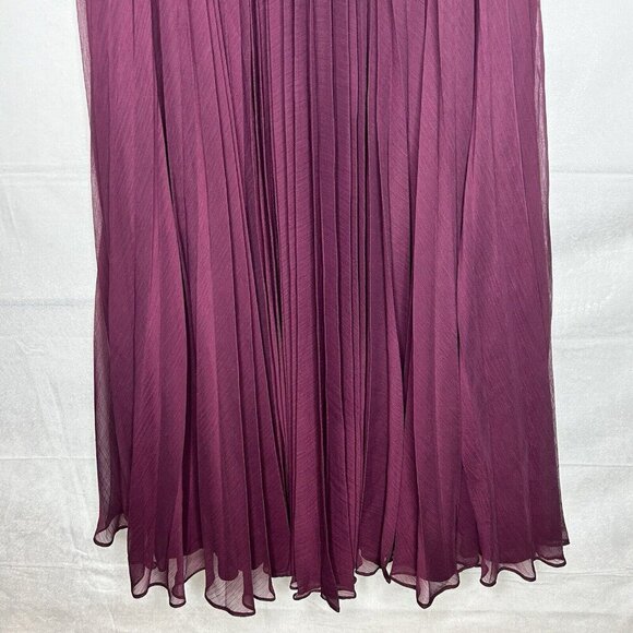 Anthropologie Pankaj & Nadhi Deep Purple Wine Pleated Maxi Skirt Size XS India - Picture 3 of 7
